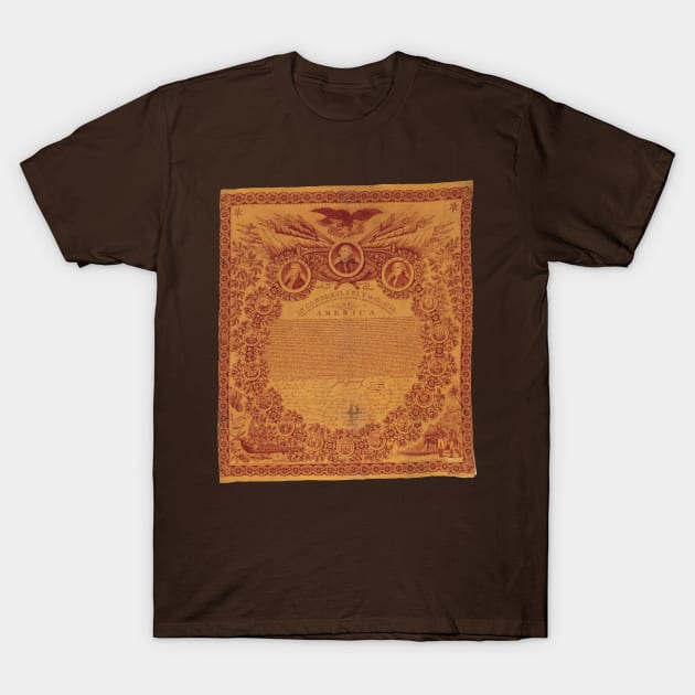 18th Century Commemorative Bandana of the Declaration of Independence T-Shirt by Husky's Discount Ninja Emporium